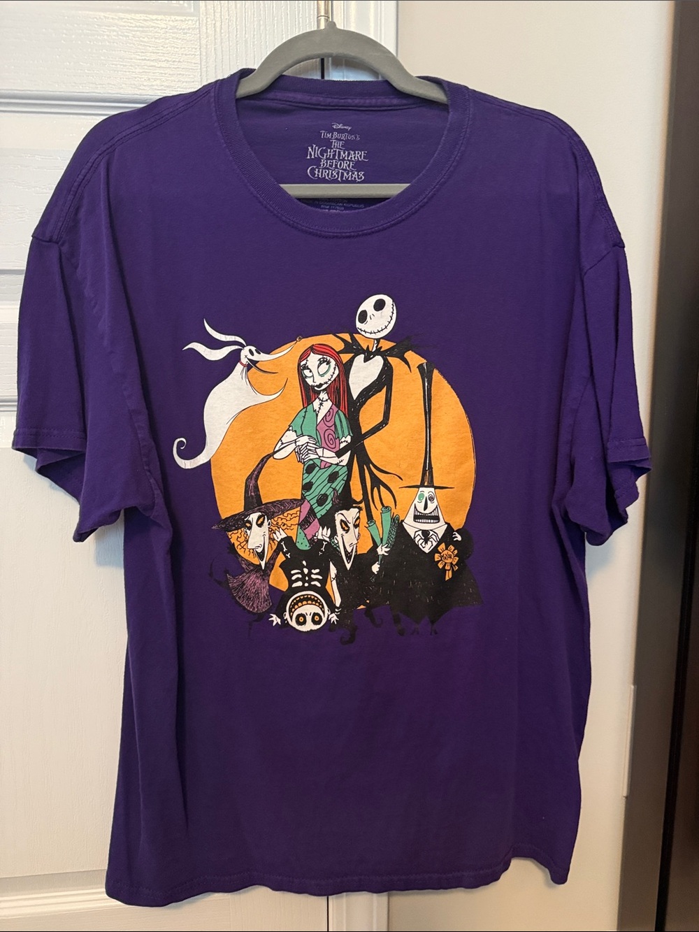 Disney The Nightmare Before Christmas Purple Graphic Tee with Orange Moon